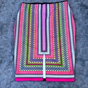 Bisou Bisou Pencil Skirt Geometric Size XL